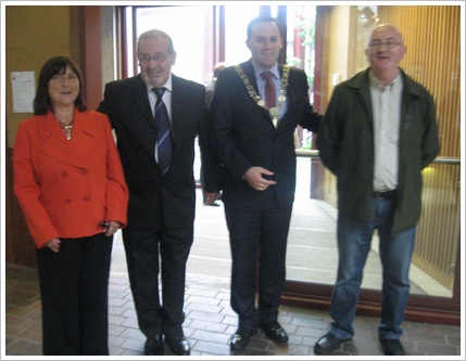 Ger, Jimmy and Fran greet Lord Mayor