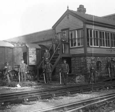 Troops below Spencer Dock Bridge 1911 Rail Strike