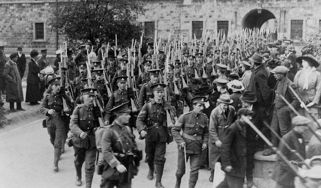 1915 - 7th Battalion Royal DublinFusiliers leave the Royal Barracks ( Now Collins Barracks)