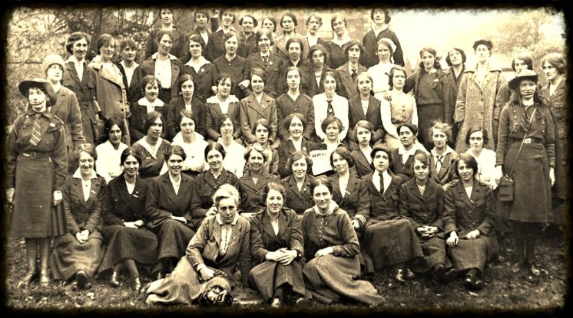 The women of 1916 , with  Mullen (left) and Lynn (right) in the front row