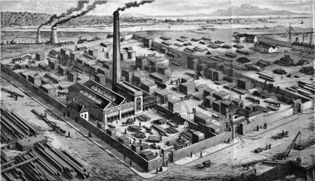 Martin’s Timberworks at what was then Fish Street in 1860