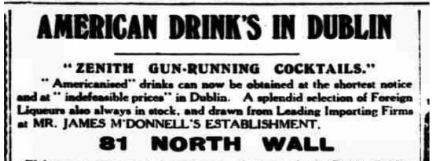 Cocktail Bar Advertisement 1914